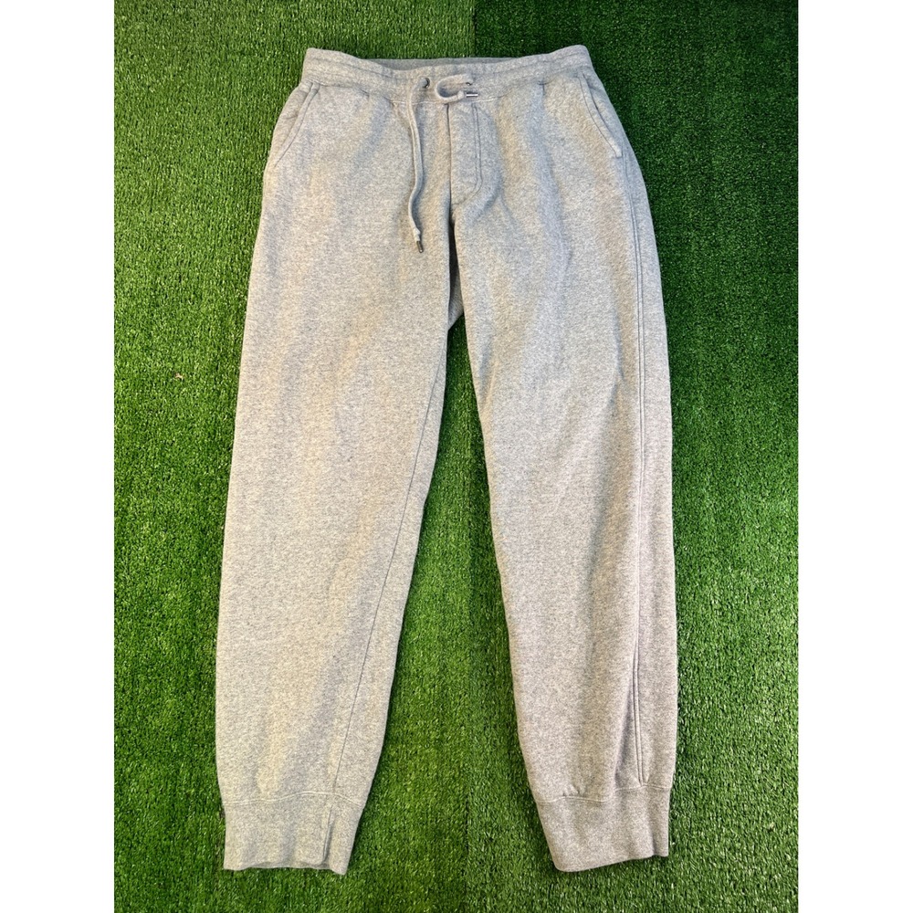 Uniqlo Mens Pile Lined Sweatpants Gray Heathered Fleece Joggers Size L